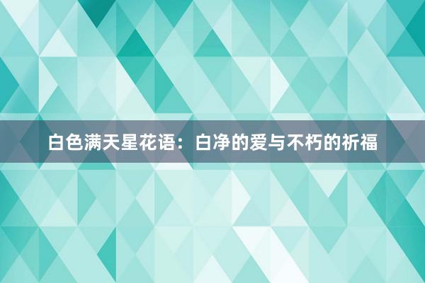 白色满天星花语：白净的爱与不朽的祈福