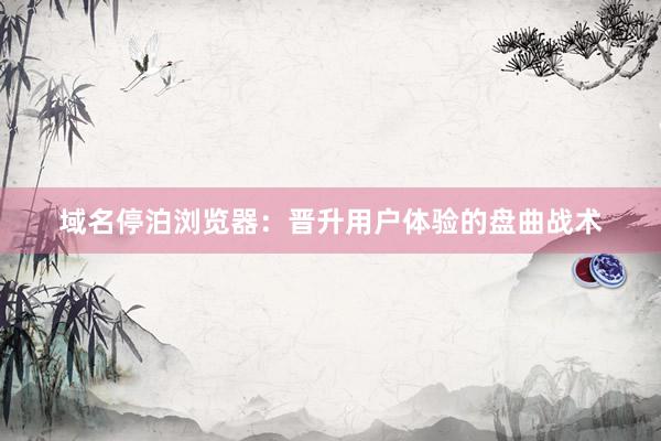 域名停泊浏览器：晋升用户体验的盘曲战术